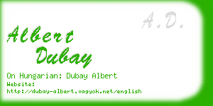 albert dubay business card